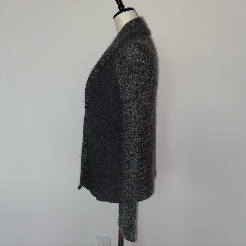 Stambecco Wool Mohair Cardigan Jacket Built-In Scarf Alpine European Style S - Picture 3 of 12
